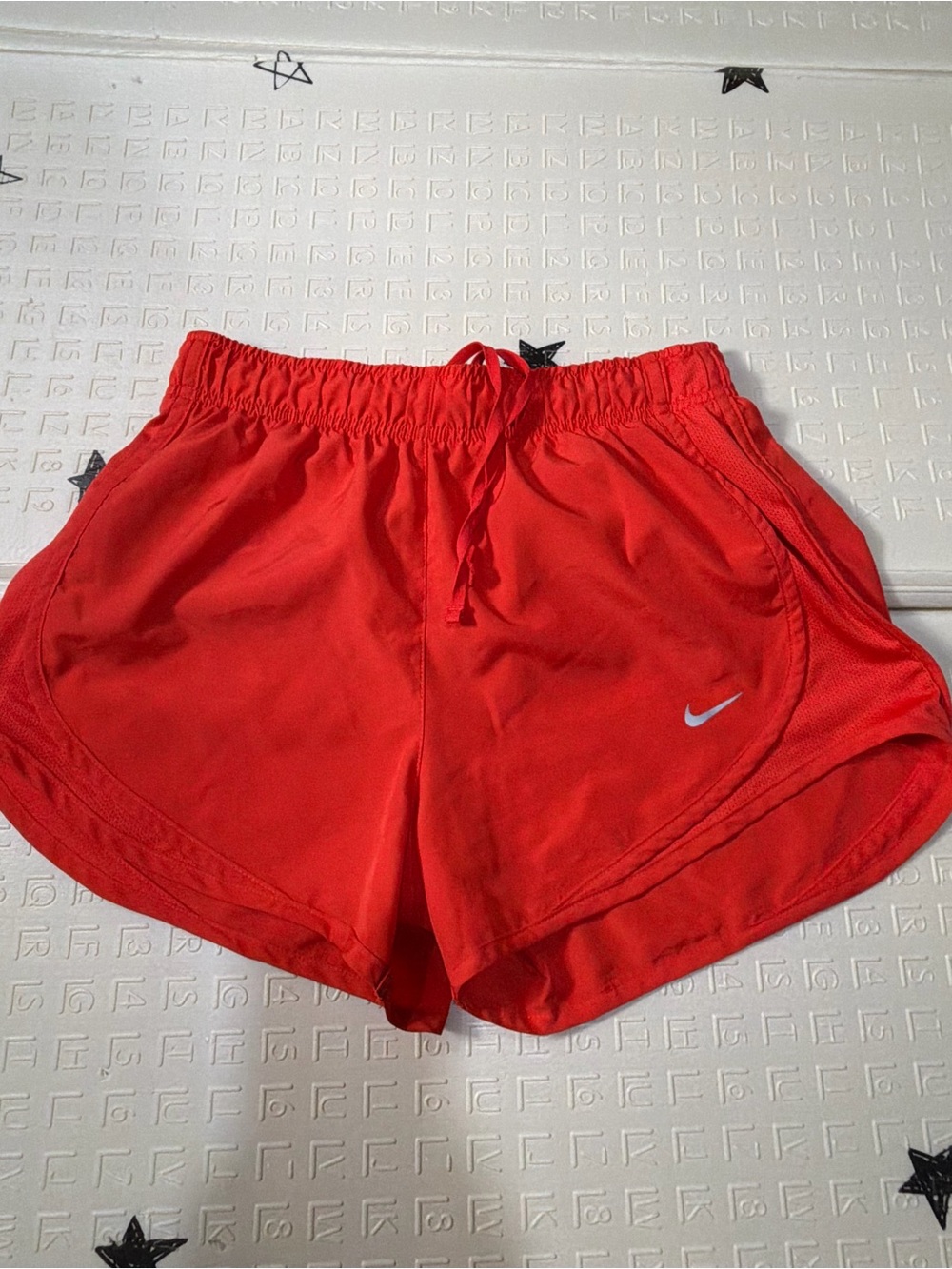 Nike Women's Bright Red Running Shorts with Swoosh
